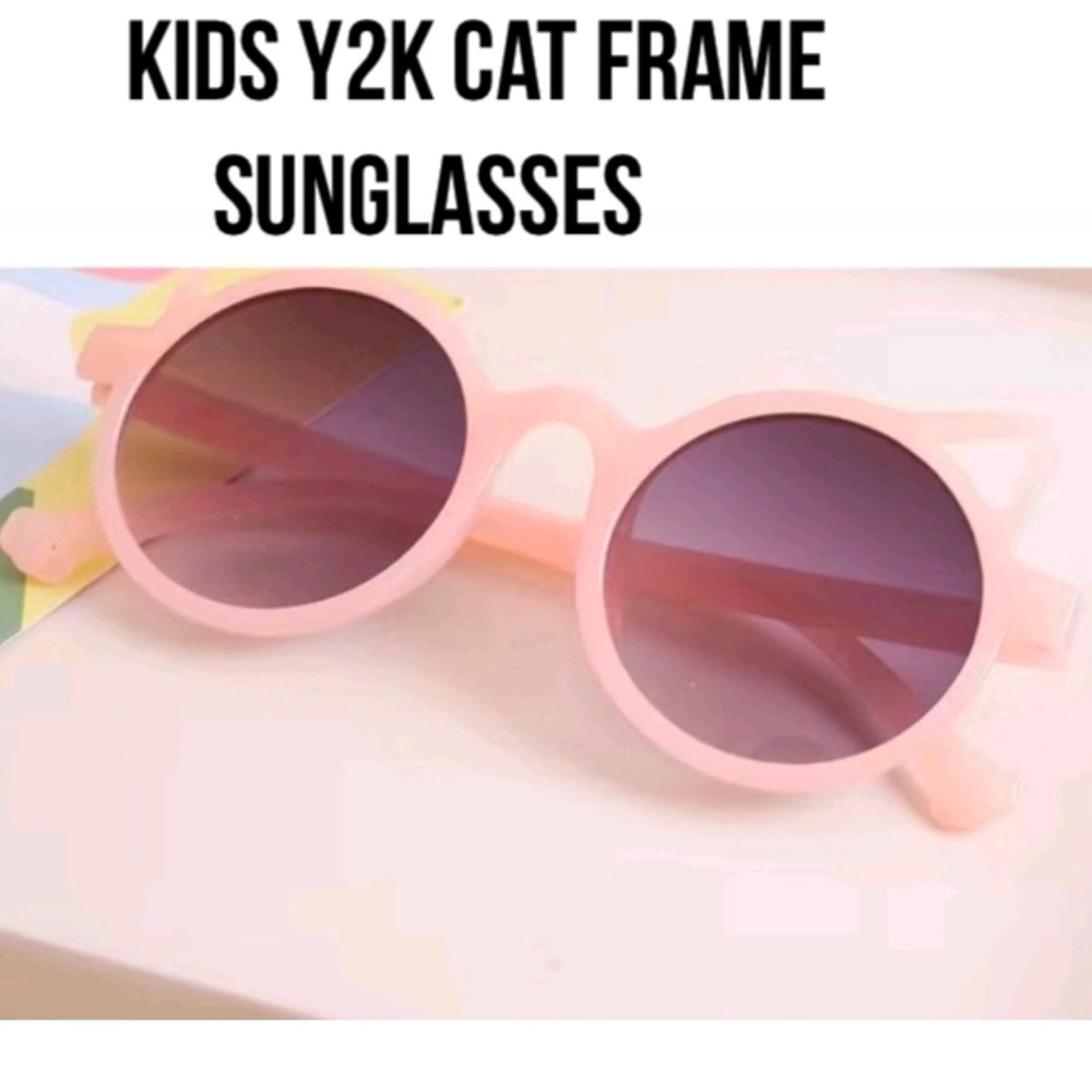 Kids Y2K Cat Frame Sunglasses - Pink